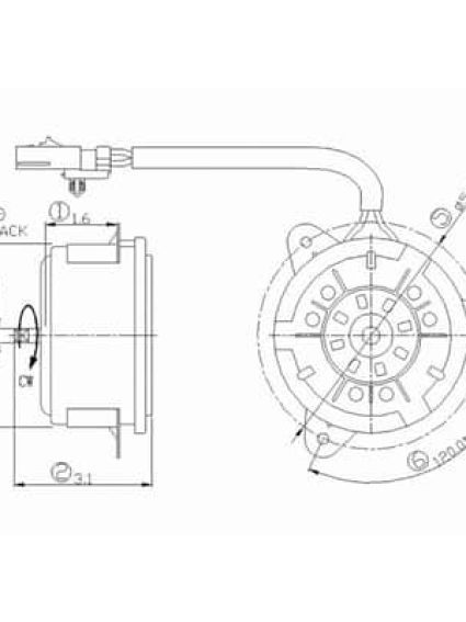 CH3116119 Cooling System Fan A/C Condenser Motor