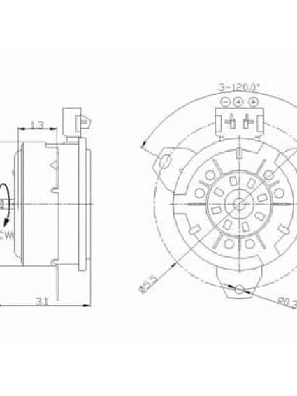 FO3116102 Cooling System Fan Radiator Motor