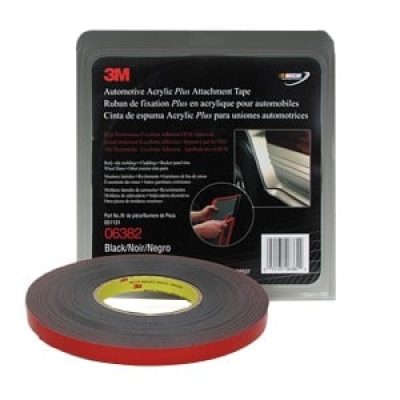 3M Automotive Acrylic Plus Attachment Tape 06382, black, 1/2 in x 20 yd, 45 mil