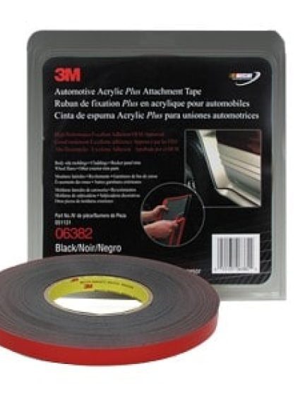 3M Automotive Acrylic Plus Attachment Tape 06382, black, 1/2 in x 20 yd, 45 mil