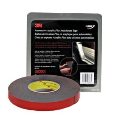 3M Automotive Acrylic Plus Attachment Tape 06382, black, 1/2 in x 20 yd, 45 mil