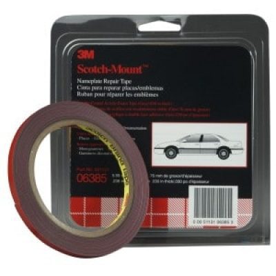 3M Automotive Acrylic Plus Attachment Tape 06382, black, 1/2 in x 20 yd, 45 mil