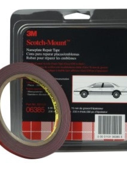 3M Automotive Acrylic Plus Attachment Tape 06382, black, 1/2 in x 20 yd, 45 mil