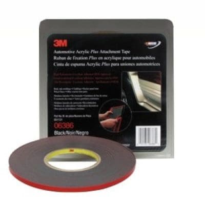 3M Automotive Acrylic Plus Attachment Tape 06382, black, 1/2 in x 20 yd, 45 mil