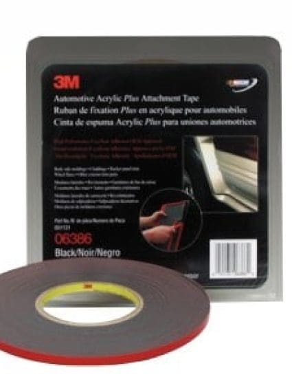 3M Automotive Acrylic Plus Attachment Tape 06382, black, 1/2 in x 20 yd, 45 mil