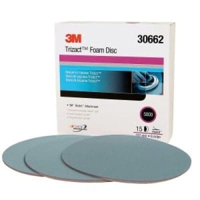 3M Trizact Hookit Foam Abrasive Disc 5000 Grit,30662, 3 Inch,15 Discs per Carton