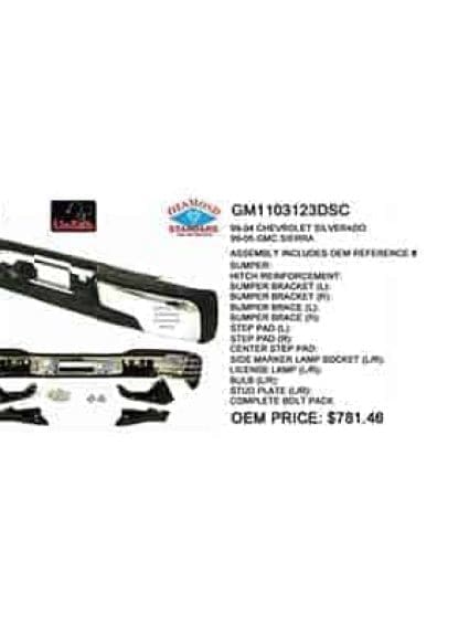 GM1103123DSC Rear Bumper Assembly
