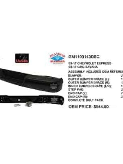 GM1103143DSC Rear Bumper Assembly