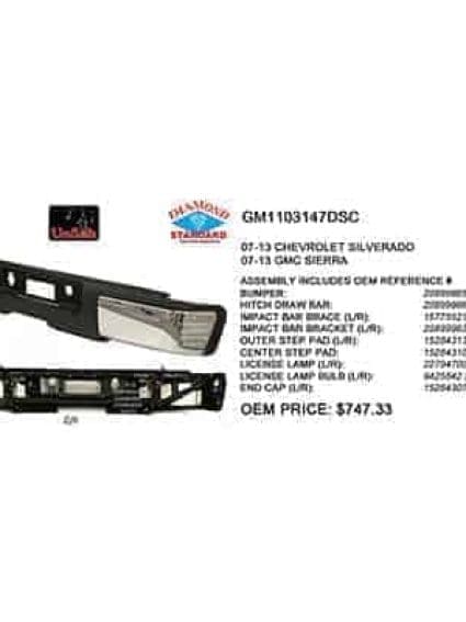 GM1103147DSC Rear Bumper Assembly