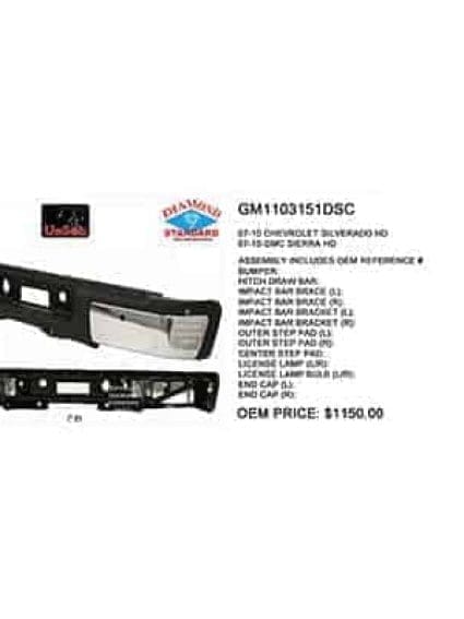 GM1103151DSC Rear Bumper Assembly