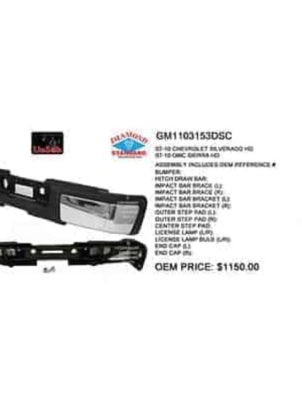 GM1103153DSC Rear Bumper Assembly