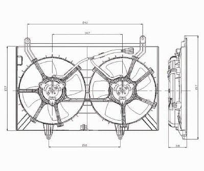 IN3115104 Cooling System Fan Radiator Dual Assembly
