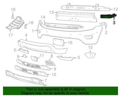 CH1042117 Front Bumper Bracket Cover Support Driver Side