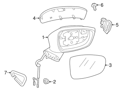 MA1321187 Passenger Side Power Non-Heated Mirror