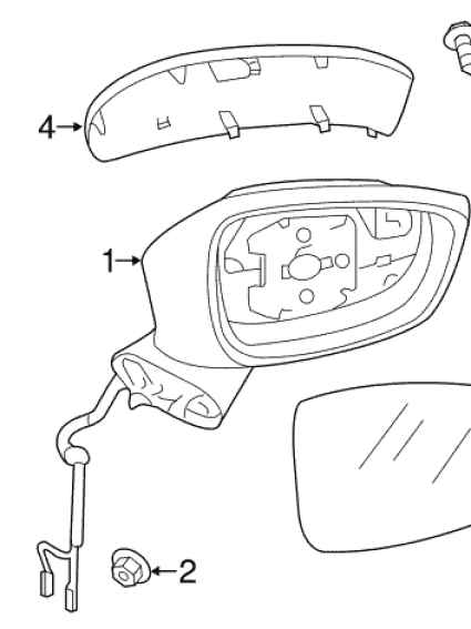 MA1321187 Passenger Side Power Non-Heated Mirror