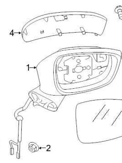 MA1321188 Passenger Side Power Heated Mirror