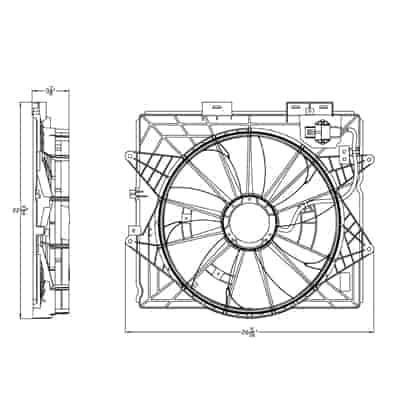 GM3115253 Cooling System Fan Radiator & Condenser Assembly