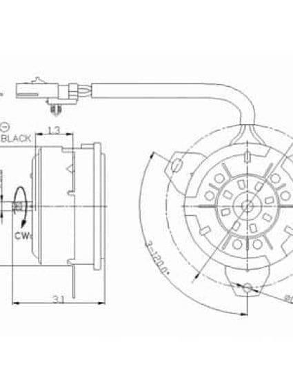 CH3116113 Cooling System Fan Radiator Motor