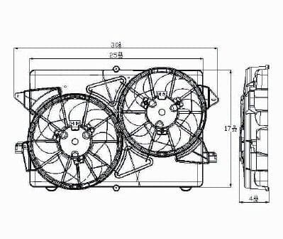 GM3115201 Cooling System Fan Dual Radiator & Condenser Assembly