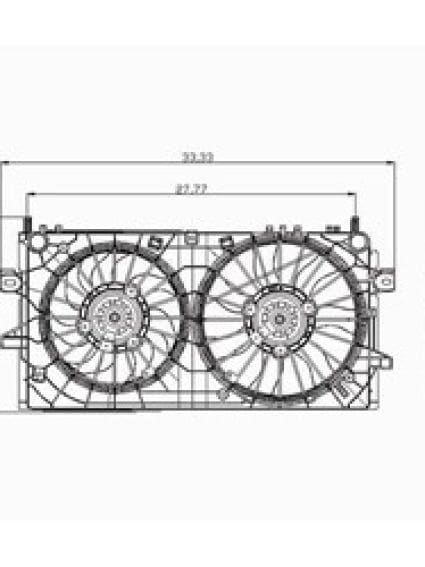 GM3115188 Cooling System Fan Dual Radiator Assembly