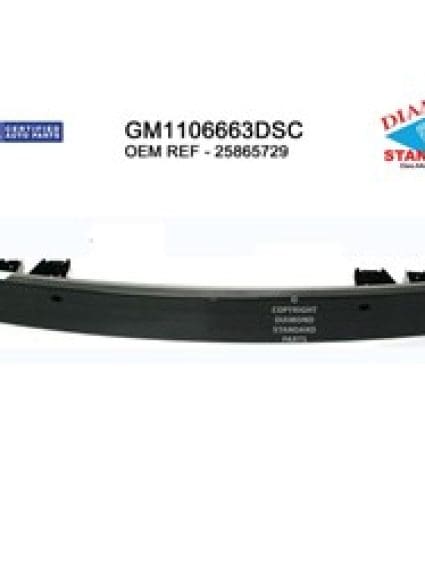 GM1106663DSC Rear Bumper Cover Rebar Reinforcement