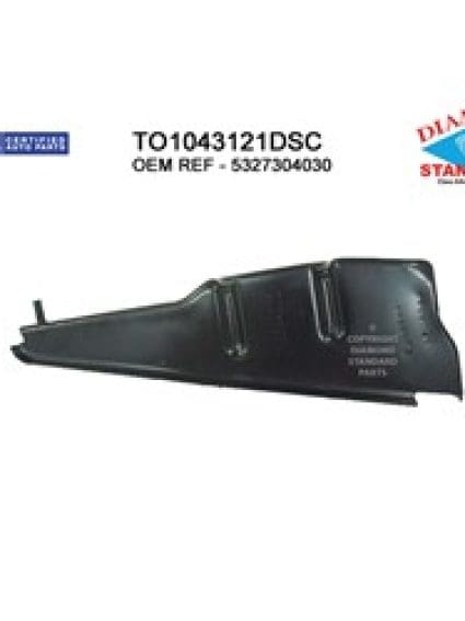 TO1043121DSC Passenger Side Front Bumper Cover Support