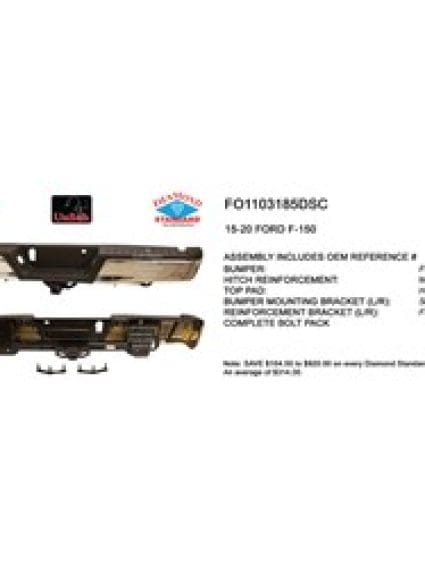 FO1103185DSC Rear Bumper Assembly