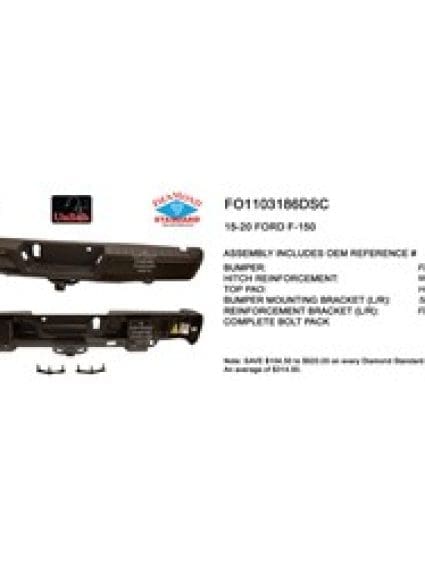 FO1103186DSC Rear Bumper Assembly