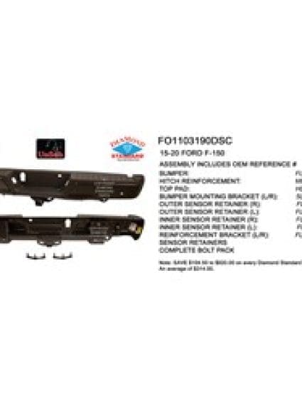 FO1103190DSC Rear Bumper Assembly