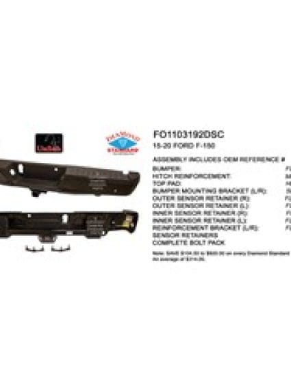FO1103192DSC Rear Bumper Assembly