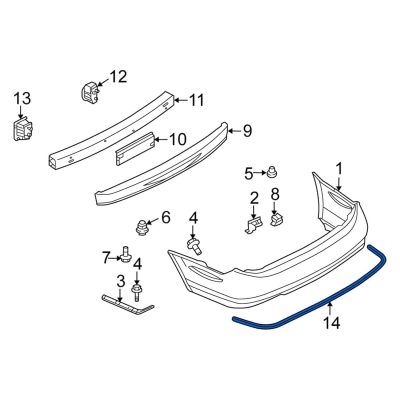IN1144103 Rear Bumper Cover Molding