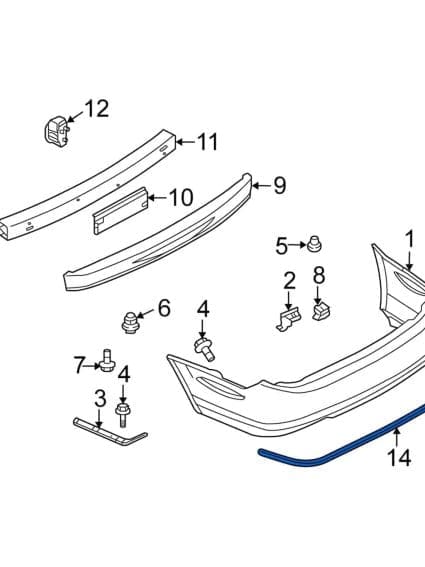IN1144103 Rear Bumper Cover Molding