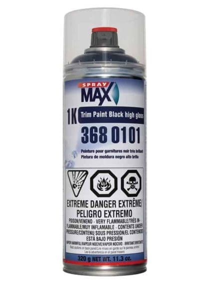 SprayMax Trim Paint Gloss Black 1K Areosol 3680101