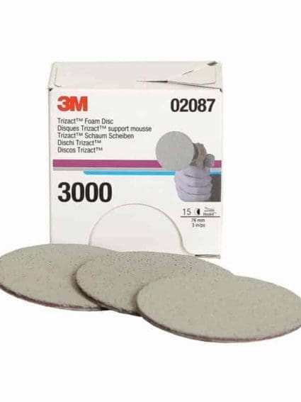 3M Trizact Hookit Foam Abrasive Disc 3000 Grit, 02087, 3 Inch, 15 Discs per Carton