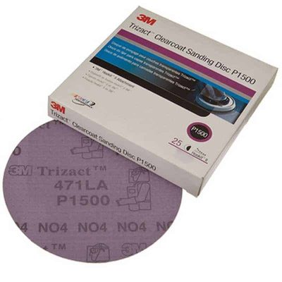 3M Trizact Hookit Clear Coat Sanding Disc 1500 Grit, 02094, 3 Inch, 25 Discs per Carton