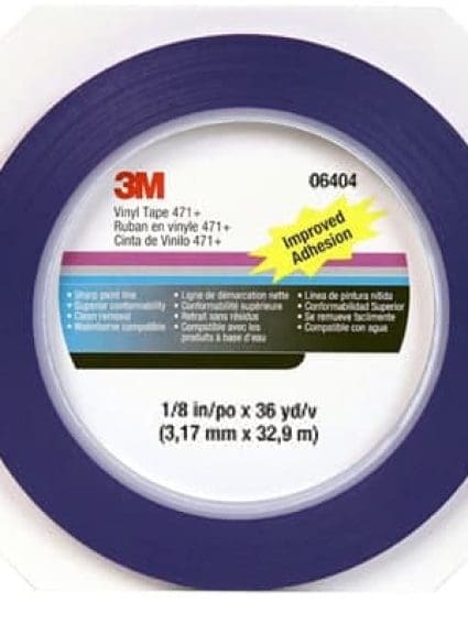 3M 06404 Vinyl Tape, 471+, indigo, 0.1 in x 36.0 yd x 5.3 mil (0.3 cm x 32.9 m x 0.1 mm)