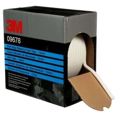 3M Soft Edge Foam Masking Tape, 09678, 1/2 in x 165 ft (13 mm x 50 m)