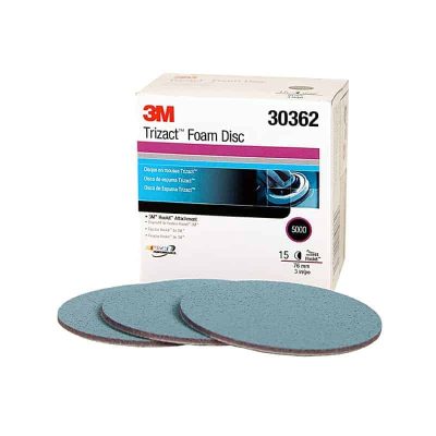 3M Trizact Hookit Foam Abrasive Disc 5000 Grit,30362, 3 Inch,15 Discs per Carton