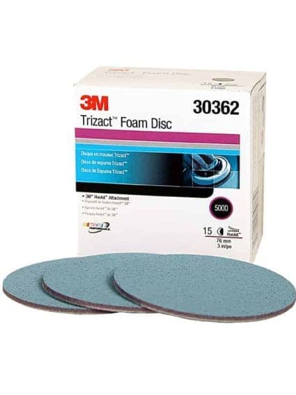 3M Trizact Hookit Foam Abrasive Disc 5000 Grit,30362, 3 Inch,15 Discs per Carton