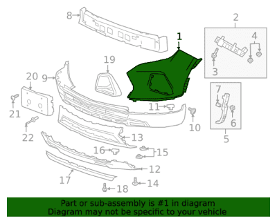 gm1016109 Front Upper Driver Side Bumper Cover