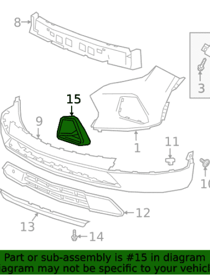 GM1039261 Front Light Headlight Bezel