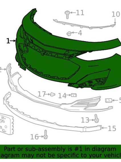 GM1000A37C Front Bumper Cover