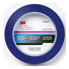 3M 06409 Vinyl Tape, 471+, indigo, 0.8 in x 36.0 yd x 5.3 mil (1.9 cm x 32.9 m x 0.1 mm)