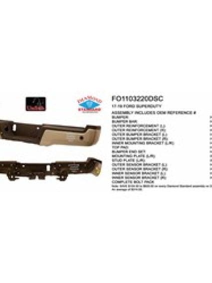 FO1103220DSC Rear Bumper Assembly