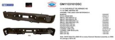 GM1103161DSC Rear Bumper Assembly