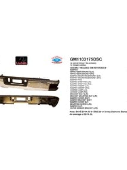 GM1103175DSC Rear Bumper Assembly
