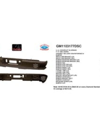 GM1103177DSC Rear Bumper Assembly