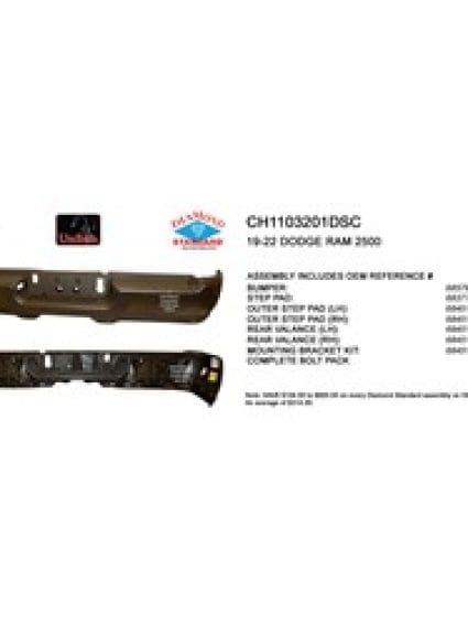 CH1103201DSC Rear Bumper Assembly