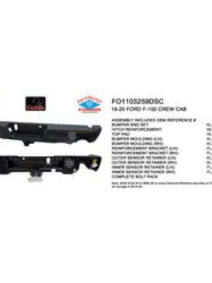 FO1103259DSC Rear Bumper Assembly