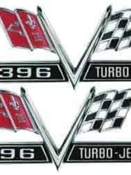 GLAEM4220 Emblem Fender Crossed Flags
